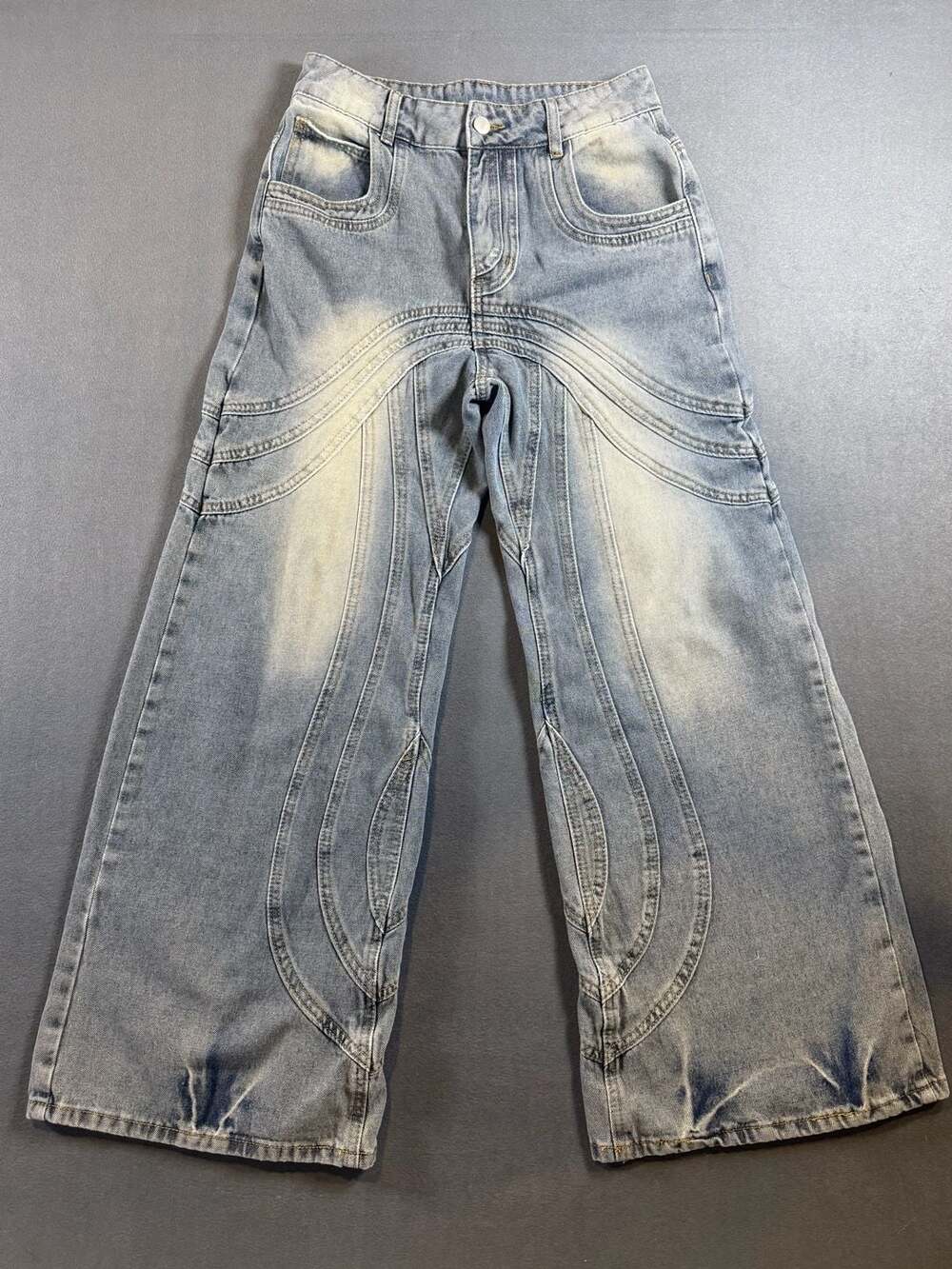 Musera Wave Denim Size 27 Blue Faded Heavy Cotton Jeans